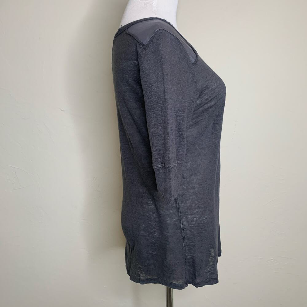 Banana Republic Gray Linen Silk Natural Fibers T Shirt Sz Small Minimalism - Picture 5 of 12